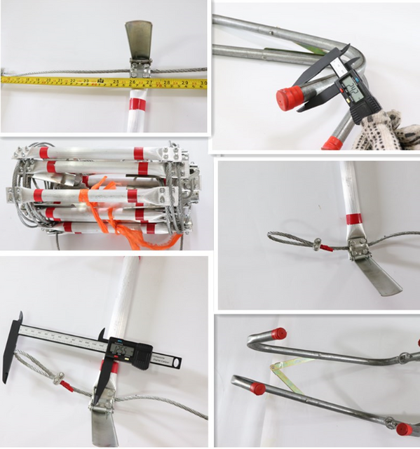 66FT سلم الهروب من الحريق 20 متر للطي أسلاك الفولاذ حبل سلالم سبائك الألومنيوم الطوارئ بقاء الإنقاذ السلامة أدوات عدم الانزلاق