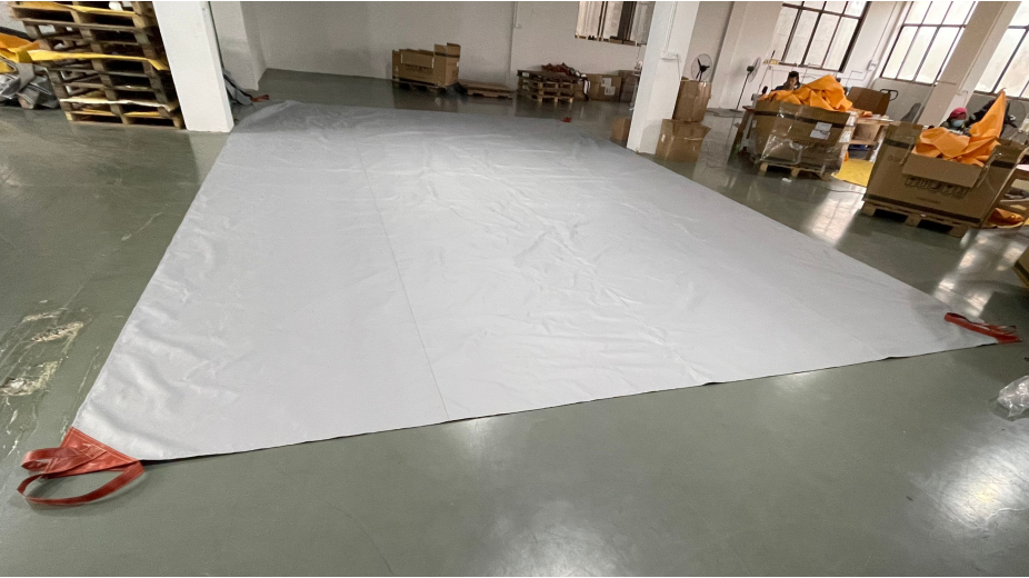 بطانية حريق ببطارية ليثيوم للسيارة الكهربائية مقاس 19.8 × 26 قدم، بطانية حريق مطلية بالسيليكون الجرافيت