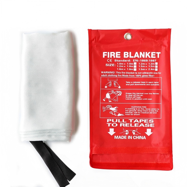 بطانيات إخماد الحرائق من الألياف الزجاجية المقاومة للهب مقاس 40 بوصة × 40 بوصة EN1896 للمطبخ والمنزل