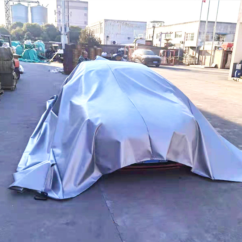 بطانية حريق كبيرة للغاية مقاس 6 * 8 أمتار مصنوعة من الألياف الزجاجية المغلفة للسيارات الكهربائية