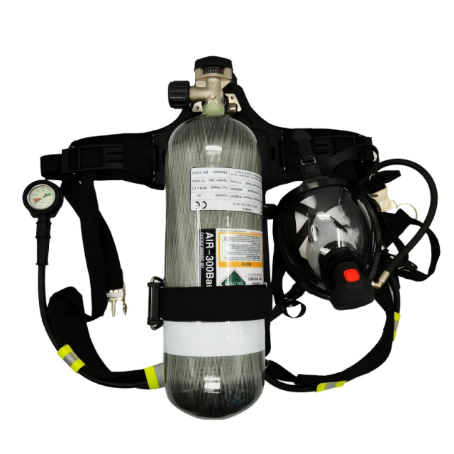 6.8L جهاز تنفس اسطوانة من ألياف الكربون الزجاجية ذاتي الاحتواء SCBA لرجال الإطفاء